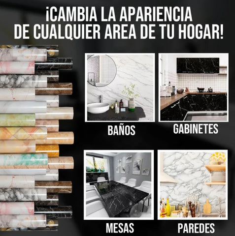 Image of Papel Tapiz Autoadhesivo tipo Marmol 5 mts x 60 cm