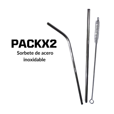 Image of Sorbetes de Acero Inoxidable con Cañita de limpieza