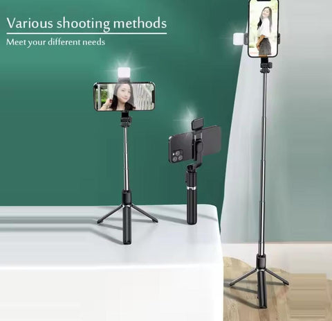 Image of Palo Selfie Tripode Con Bluetooh y Luz Led